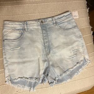 Free People Cut Off Light Denim Shorts